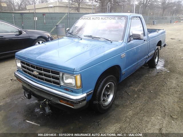 1GCBS14Z6K2161333 - 1989 CHEVROLET S TRUCK S10 BLUE photo 2