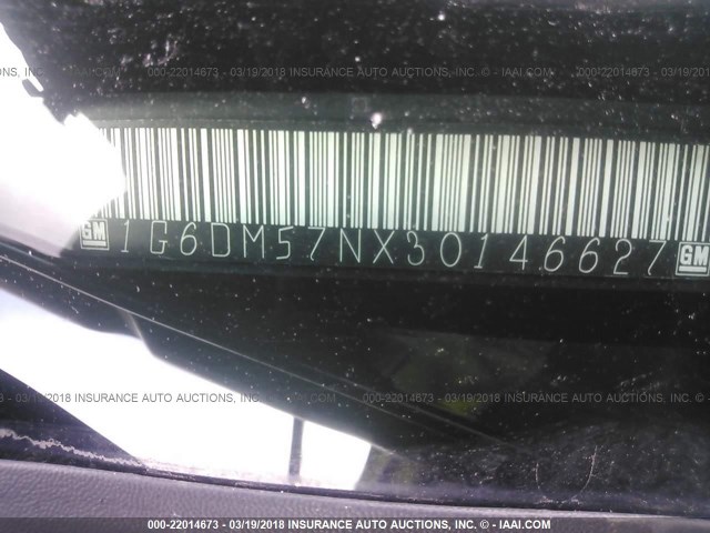 1G6DM57NX30146627 - 2003 CADILLAC CTS BLUE photo 9