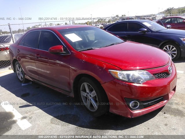 4T1BF1FK7CU626112 - 2012 TOYOTA CAMRY SE/LE/XLE RED photo 1