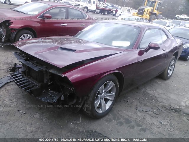 2C3CDZAG3HH640197 - 2017 DODGE CHALLENGER SXT BURGUNDY photo 2