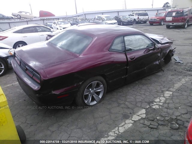 2C3CDZAG3HH640197 - 2017 DODGE CHALLENGER SXT BURGUNDY photo 4