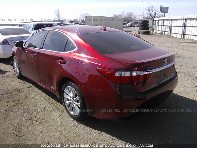 JTHBW1GGXD2029238 - 2013 LEXUS ES 300H RED photo 3