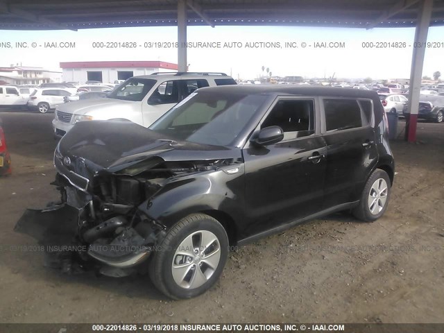 KNDJN2A21E7003022 - 2014 KIA SOUL BLACK photo 2