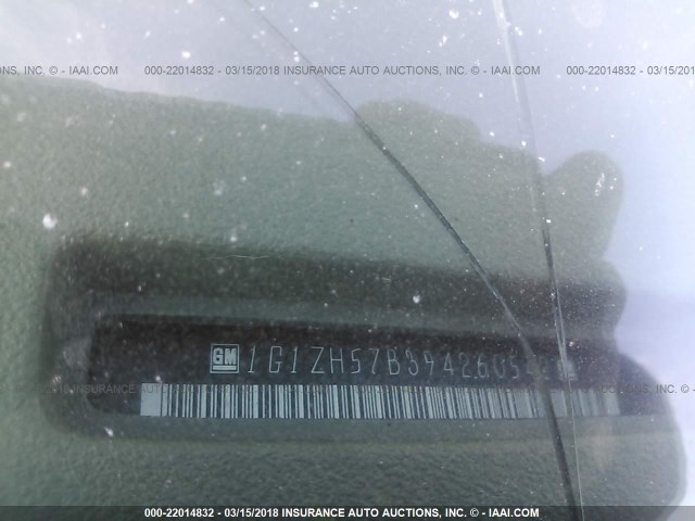 1G1ZH57B394260542 - 2009 CHEVROLET MALIBU 1LT 灰色 照片 9