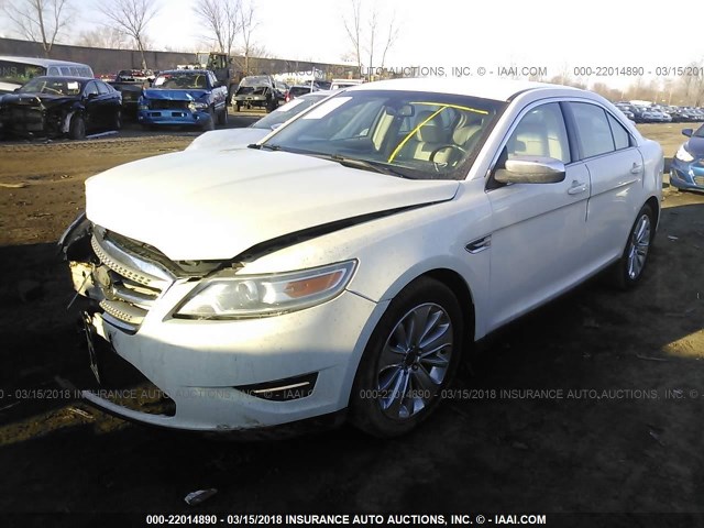 1FAHP2FW3AG142377 - 2010 FORD TAURUS LIMITED WHITE photo 2