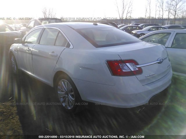 1FAHP2FW3AG142377 - 2010 FORD TAURUS LIMITED WHITE photo 3