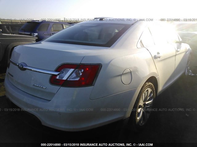 1FAHP2FW3AG142377 - 2010 FORD TAURUS LIMITED WHITE photo 4