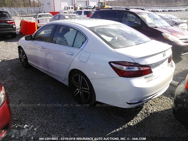 1HGCR2F11HA054672 - 2017 HONDA ACCORD SPORT SPECIAL EDITION WHITE photo 3