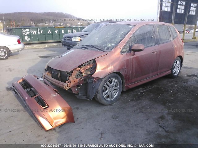 JHMGD38668S020863 - 2008 HONDA FIT SPORT ORANGE photo 2