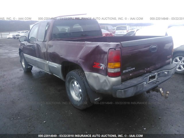 2GTEK19T2Y1262752 - 2000 GMC NEW SIERRA K1500 MAROON photo 3