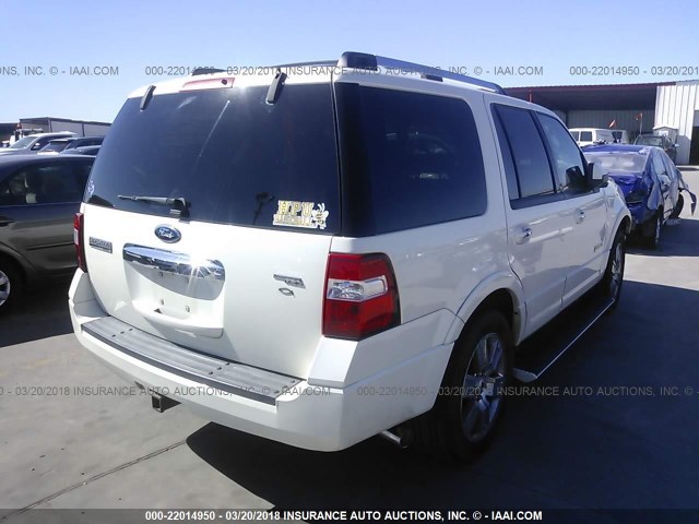 1FMFU19538LA65546 - 2008 FORD EXPEDITION LIMITED WHITE photo 4