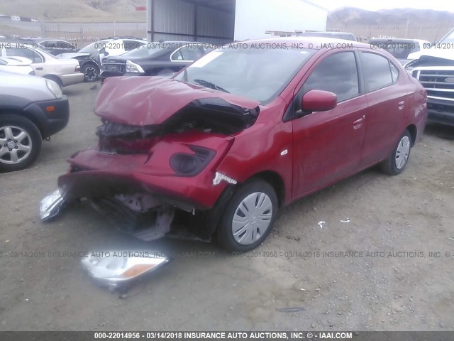 ML32F3FJ5HHF16530 - 2017 MITSUBISHI MIRAGE G4 ES წითელი ფოტო 2