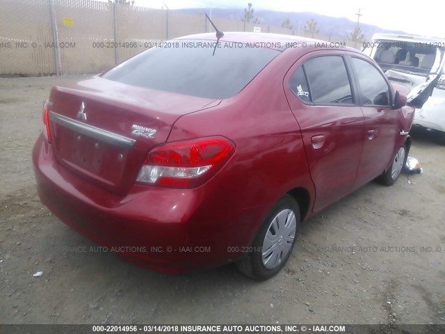 ML32F3FJ5HHF16530 - 2017 MITSUBISHI MIRAGE G4 ES წითელი ფოტო 4