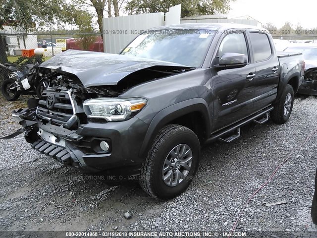 5TFAX5GN8GX069888 - 2016 TOYOTA Tacoma DOUBLE CAB/SR/SR5 GRAY photo 2