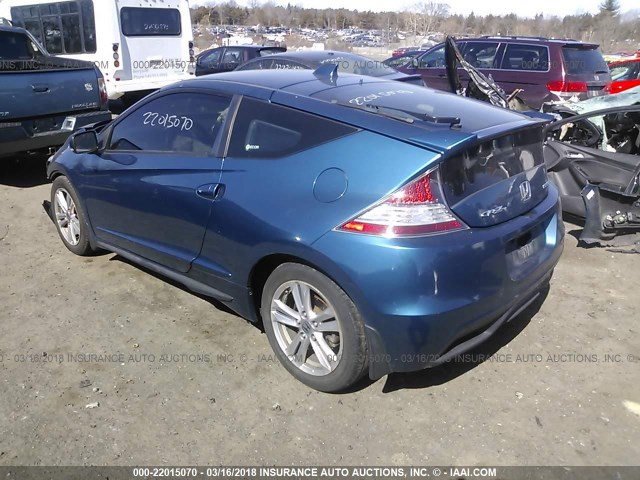 JHMZF1D68CS000992 - 2012 HONDA CR-Z EX BLUE photo 3