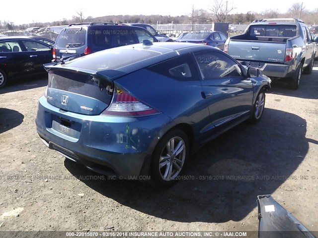 JHMZF1D68CS000992 - 2012 HONDA CR-Z EX BLUE photo 4