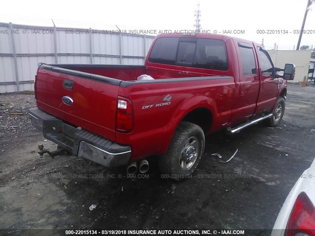 1FTSW21R08EA69110 - 2008 FORD F250 SUPER DUTY RED photo 4