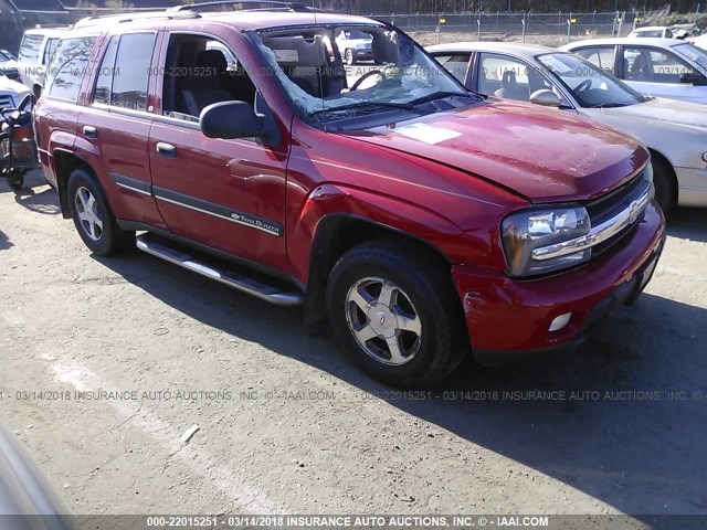 1GNDT13S722296564 - 2002 CHEVROLET TRAILBLAZER  RED photo 1