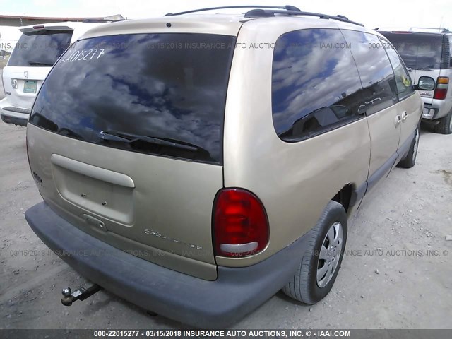 1B4GP44G0XB636177 - 1999 DODGE GRAND CARAVAN SE/SPORT TAN photo 4