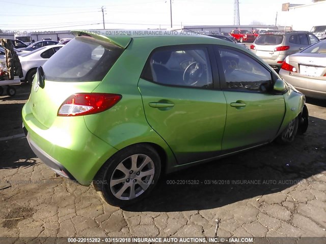 JM1DE1HY1B0104339 - 2011 MAZDA MAZDA2 GREEN photo 4