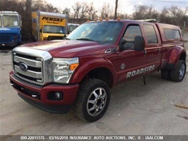 1FT8W3DTXDEB56630 - 2013 FORD F350 4X4 CREWCAB  BURGUNDY photo 2