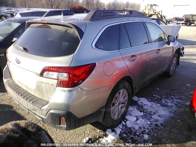 4S4BSAFC1J3287211 - 2018 SUBARU OUTBACK 2.5I PREMIUM GRAY photo 4