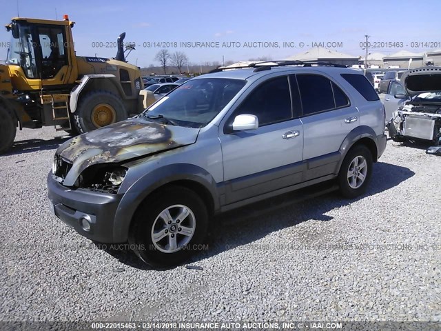 KNDJD733145315728 - 2004 KIA SORENTO EX/LX BLUE photo 2