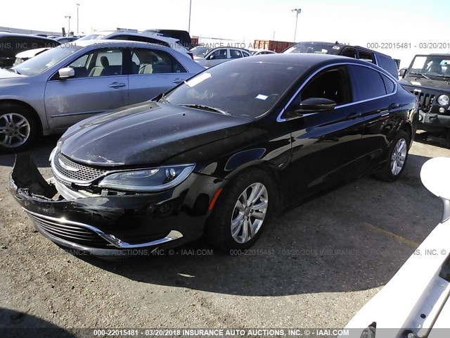 1C3CCCAB5FN660136 - 2015 CHRYSLER 200 LIMITED BLACK photo 2