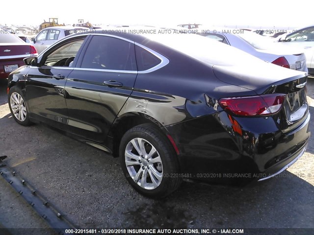 1C3CCCAB5FN660136 - 2015 CHRYSLER 200 LIMITED BLACK photo 3