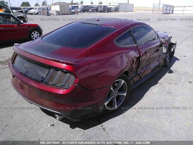 1FA6P8CF8F5322178 - 2015 FORD MUSTANG GT MAROON photo 4