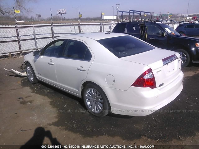 3FADP0L38AR293141 - 2010 FORD FUSION HYBRID WHITE photo 3