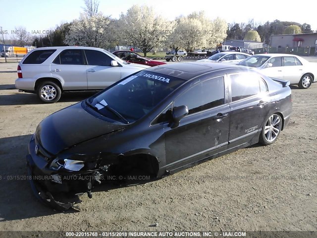 2HGFA55587H716175 - 2007 HONDA CIVIC SI BLACK photo 2