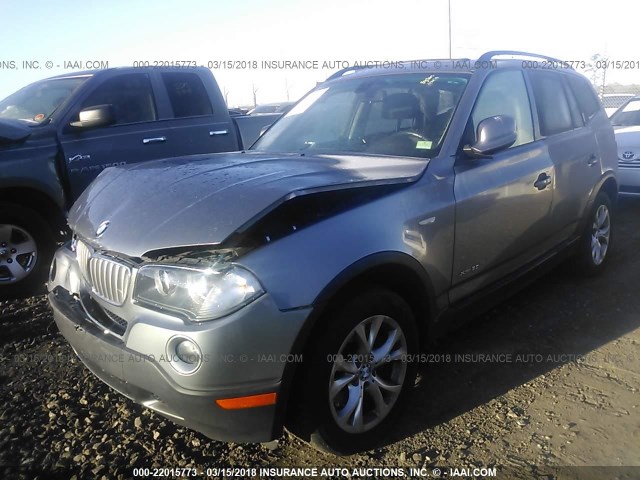 WBXPC9C47AWJ35342 - 2010 BMW X3 XDRIVE30I GRAY photo 2