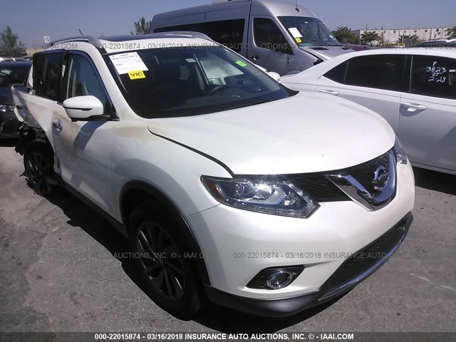 5N1AT2MT8GC841516 - 2016 NISSAN ROGUE S/SL/SV WHITE photo 1