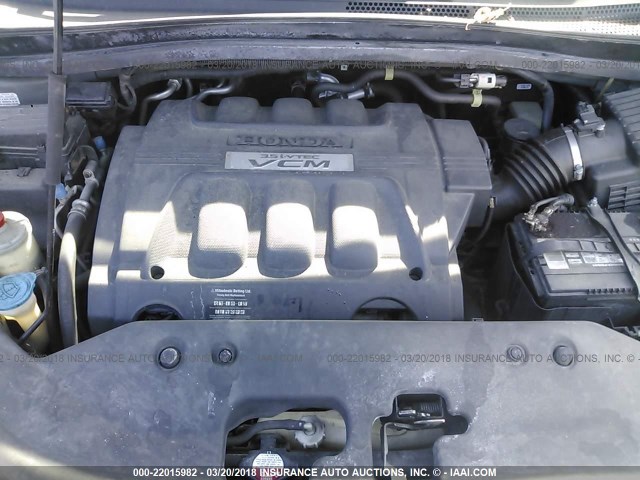 5FNRL3H61AB075642 - 2010 HONDA ODYSSEY EXL ნაცრისფერი ფოტო 10