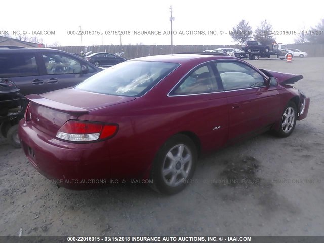 2T1CF28P1XC223723 - 1999 TOYOTA CAMRY SOLARA SE/SLE RED photo 4