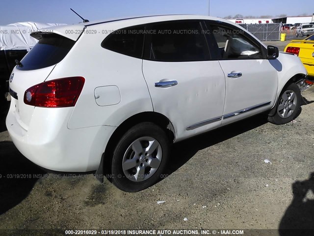 JN8AS5MTXCW264543 - 2012 NISSAN ROGUE S/SV WHITE photo 4