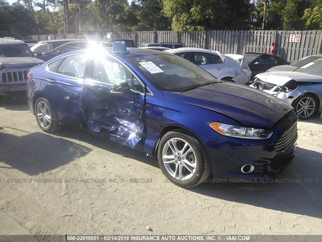 3FA6P0SU1GR222214 - 2016 FORD FUSION TITANIUM PHEV BLUE photo 1