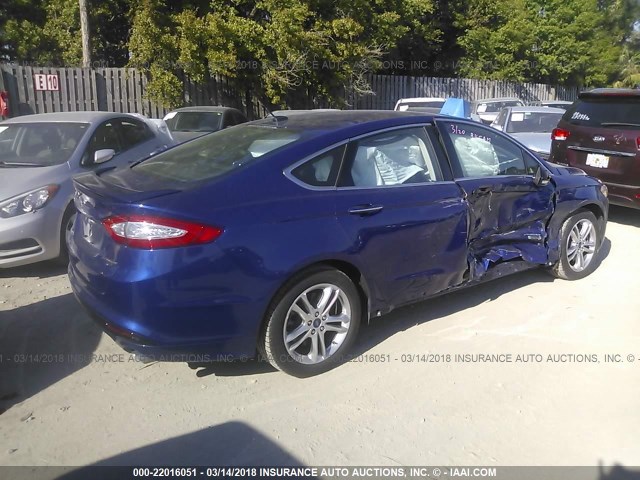 3FA6P0SU1GR222214 - 2016 FORD FUSION TITANIUM PHEV BLUE photo 4