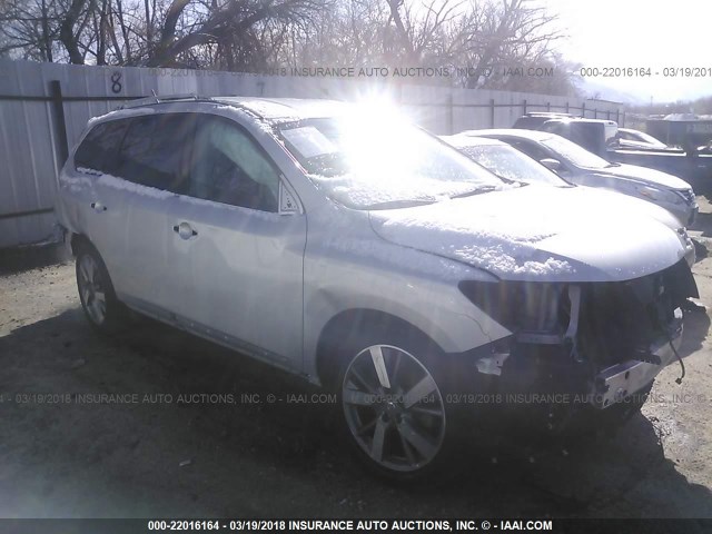 5N1AR2MM8DC614894 - 2013 NISSAN PATHFINDER S/SV/SL/PLATINUM 银色 照片 1