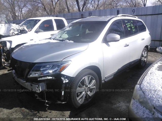 5N1AR2MM8DC614894 - 2013 NISSAN PATHFINDER S/SV/SL/PLATINUM 银色 照片 2