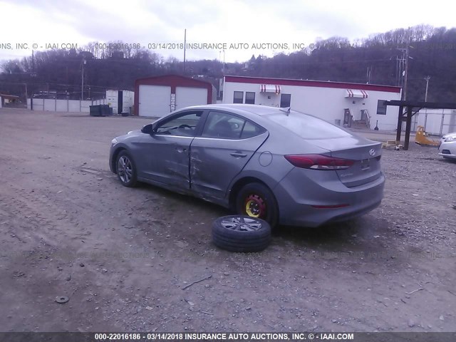 KMHD84LF4JU534786 - 2018 HYUNDAI ELANTRA SEL/VALUE/LIMITED GRAY photo 3