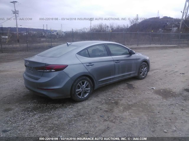 KMHD84LF4JU534786 - 2018 HYUNDAI ELANTRA SEL/VALUE/LIMITED GRAY photo 4