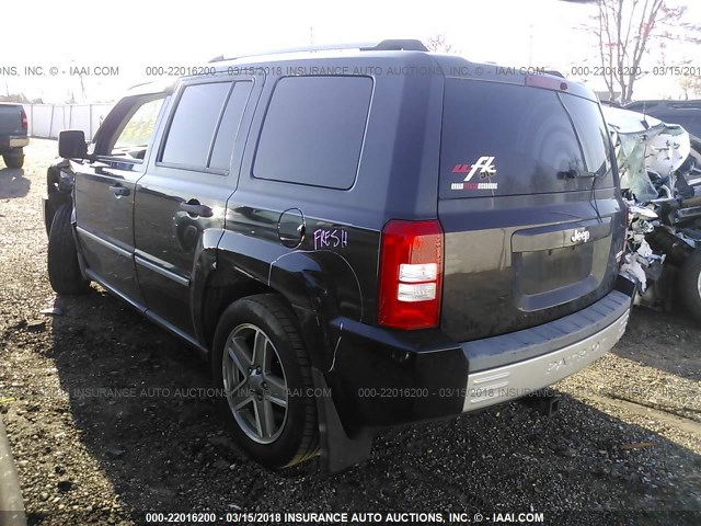 1J8FT48W08D626811 - 2008 JEEP PATRIOT LIMITED BLACK photo 3