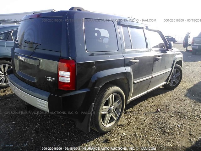 1J8FT48W08D626811 - 2008 JEEP PATRIOT LIMITED BLACK photo 4