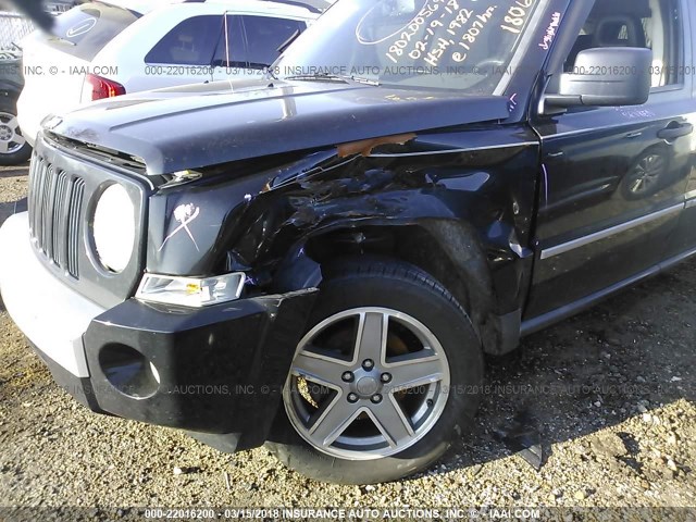 1J8FT48W08D626811 - 2008 JEEP PATRIOT LIMITED BLACK photo 6