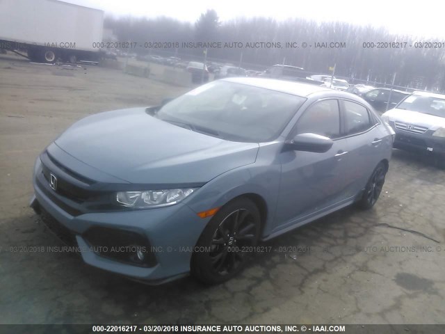 SHHFK7G44HU233137 - 2017 HONDA CIVIC SPORT BLUE photo 2