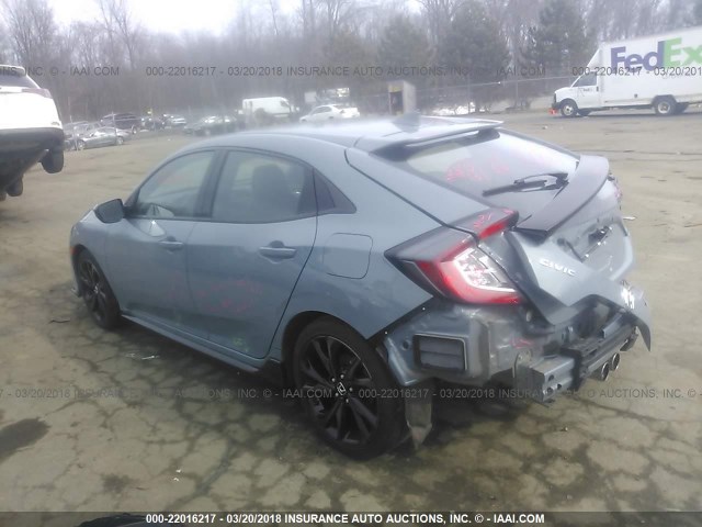 SHHFK7G44HU233137 - 2017 HONDA CIVIC SPORT 蓝色 照片 3