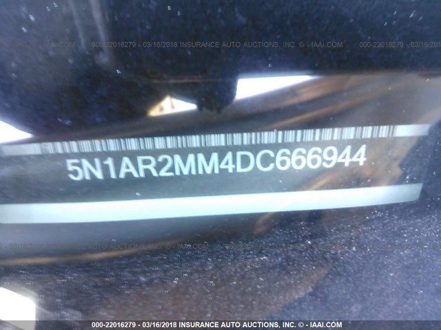 5N1AR2MM4DC666944 - 2013 NISSAN PATHFINDER S/SV/SL/PLATINUM 白色 照片 9