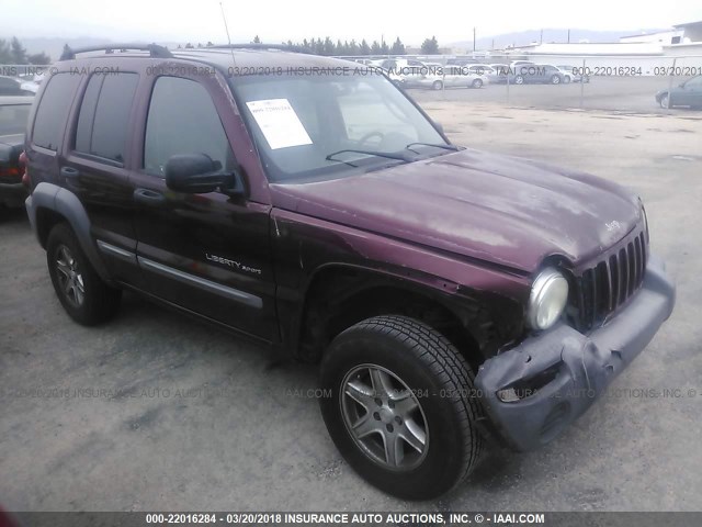 1J4GK48KX3W561811 - 2003 JEEP LIBERTY SPORT/FREEDOM მუქწითელი ფოტო 1